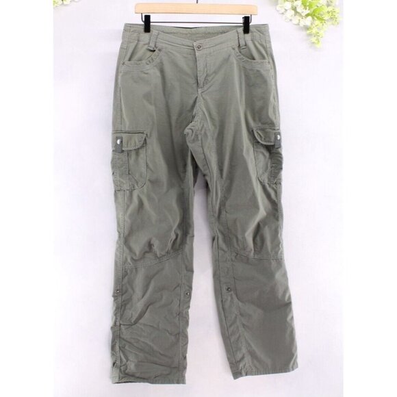 Kuhl Pants - Kuhl Women's Spire Roll Up Pants Cargo Pockets Double Knee Olive Green Sz 12